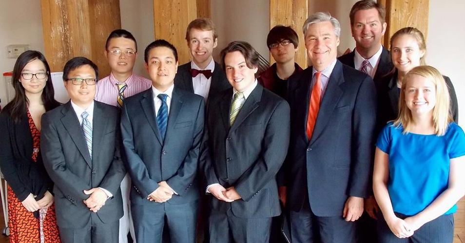 My team and I standing with US Senator Sheldon Whitehouse from Rhode Island after commendation for jobs created
